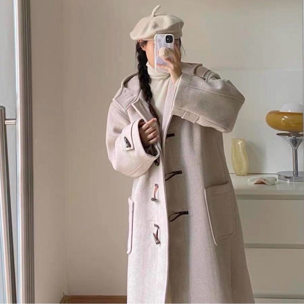 LULUSWINGS All Wool Oat Horn Button Coat - Heavyweight size M